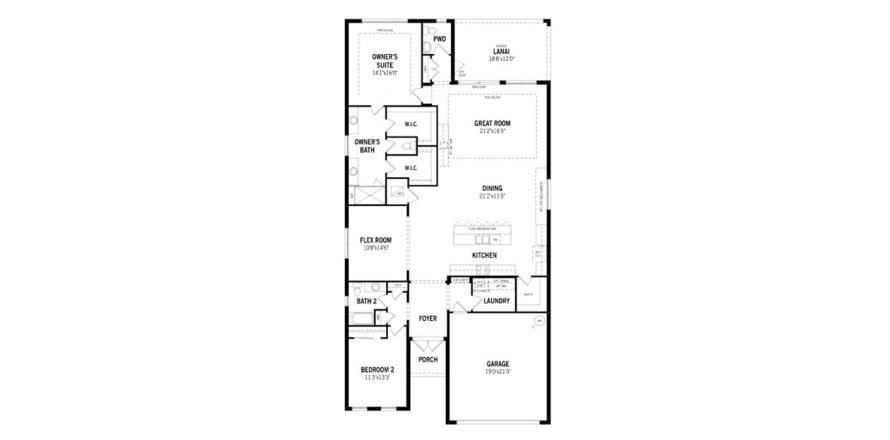Floor plan «218SQM», 2 bedrooms in TRADITION - TELARO