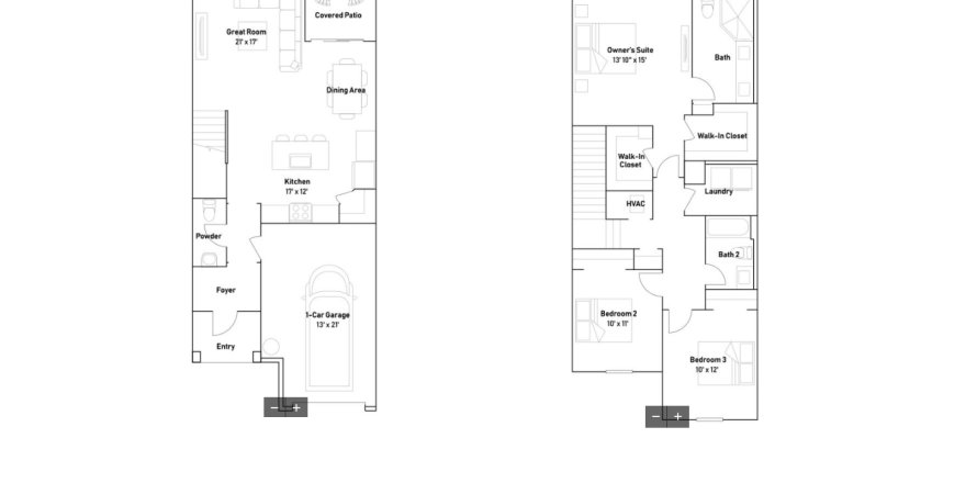 Townhouse floor plan «Townhouse», 3 bedrooms in Lakeshore at The Fountains