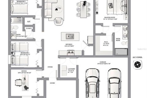 Купить виллу или дом в Окала, Флорида 7 комнат, 157.56м2, № 1430684 - фото 2