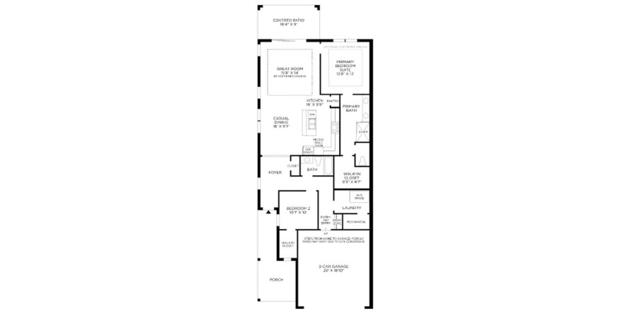 Планировка таунхауса «142SQM» 2 спальни в ЖК SOLSTICE AT WELLEN PARK