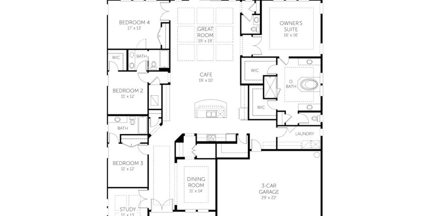 House floor plan «House», 4 bedrooms in Holly Landing at SilverLeaf