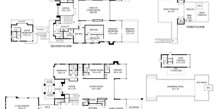 House in West Palm Beach, Florida 7 bedrooms, 749.91 sq.m. № 1132934