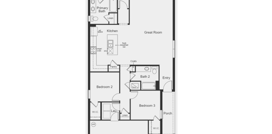 House floor plan «House», 3 bedrooms in River Run I