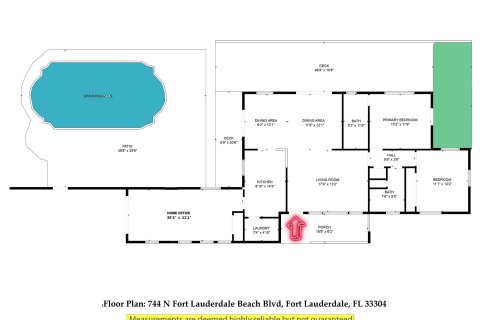 Купить виллу или дом в Форт-Лодердейл, Флорида 2 спальни, 149.2м2, № 1119914 - фото 12