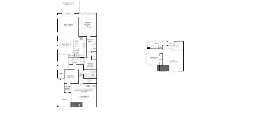 Townhouse floor plan «Townhouse», 3 bedrooms in Edison East - Villa Collection