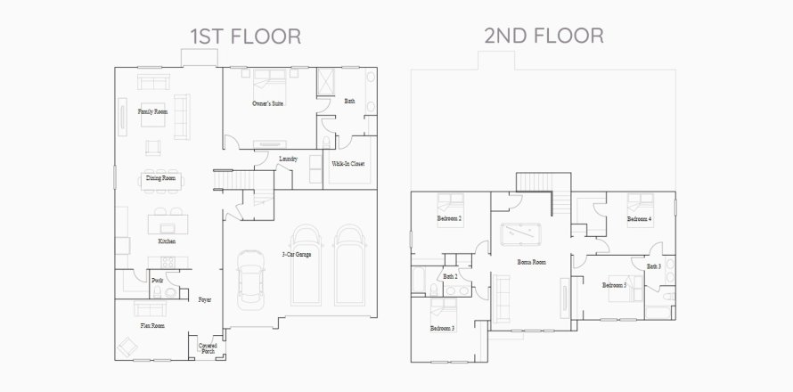 Townhouse floor plan «302SQM CHEYENNE», 5 bedrooms in BELLASERA