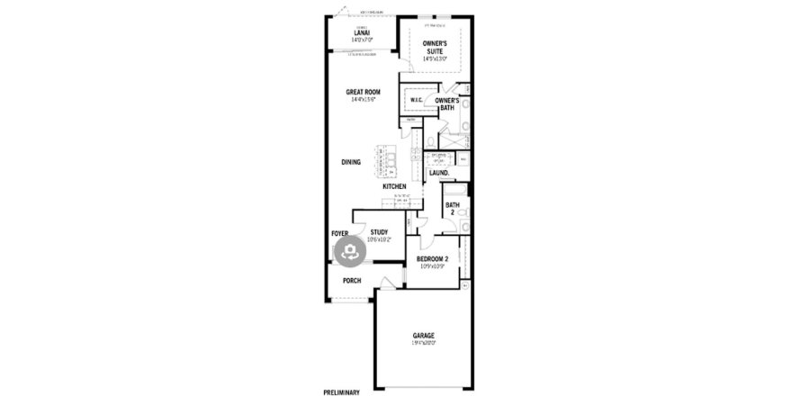 Планировка таунхауса «139SQM ANCLOTE» 2 спальни в ЖК SUNSTONE AT WELLEN PARK