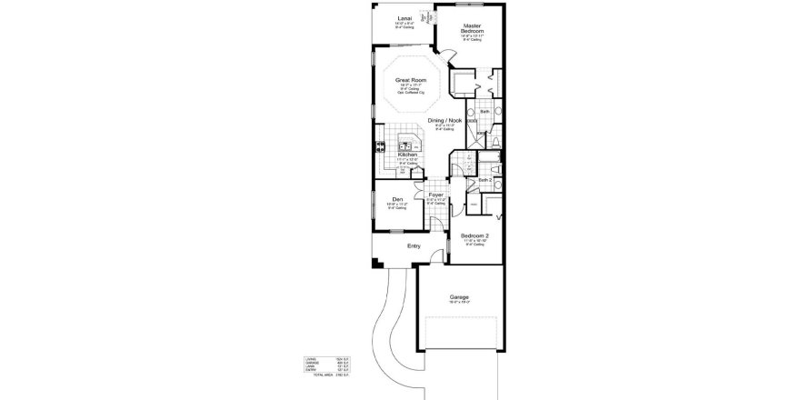 Планировка виллы или дома «142SQM TIDEWATER B» 2 спальни в ЖК CANOE CREEK