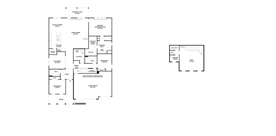 House floor plan «House», 3 bedrooms in Preserve at Beacon Lake by Toll Brothers