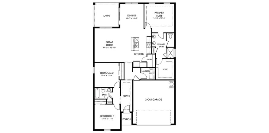 Townhouse floor plan «154SQM BERGAMO», 3 bedrooms in SAVANNA AT LAKEWOOD RANCH