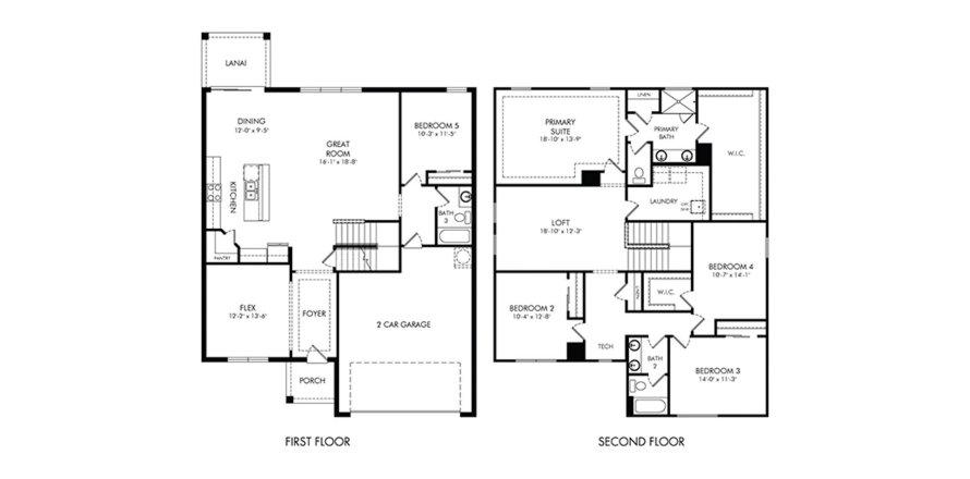 Townhouse floor plan «279SQM VALENTIA», 5 bedrooms in SAVANNA AT LAKEWOOD RANCH