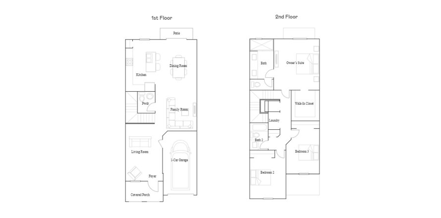 Townhouse floor plan «170SQM LORIENT», 3 bedrooms in SUNSET PINES
