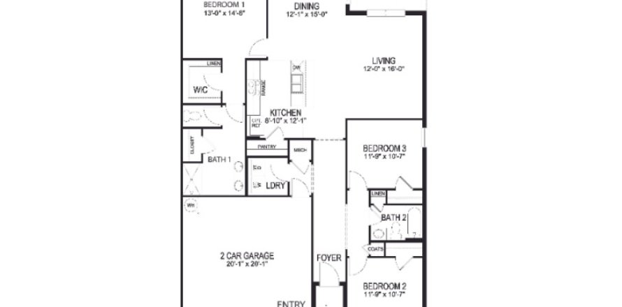 House floor plan «House», 3 bedrooms in Riviera Bella