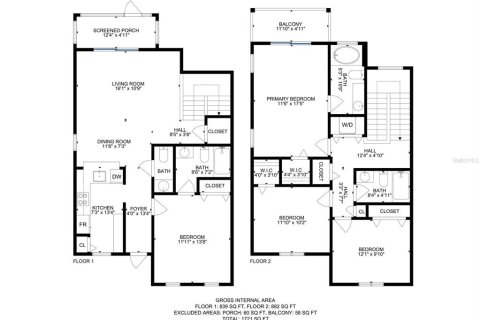 Купить таунхаус в Дэвенпорт, Флорида 5 комнат, 172.43м2, № 1301348 - фото 16