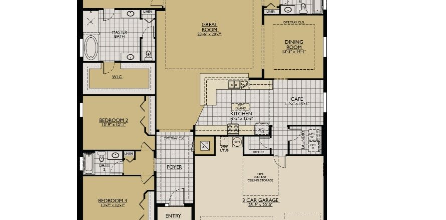 Property floor plan «House», 3 bedrooms in River Pointe by William Ryan Homes