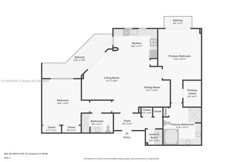 Copropriété à vendre à Aventura, Floride: 2 chambres, 124.77 m2 № 1410640 - photo 2