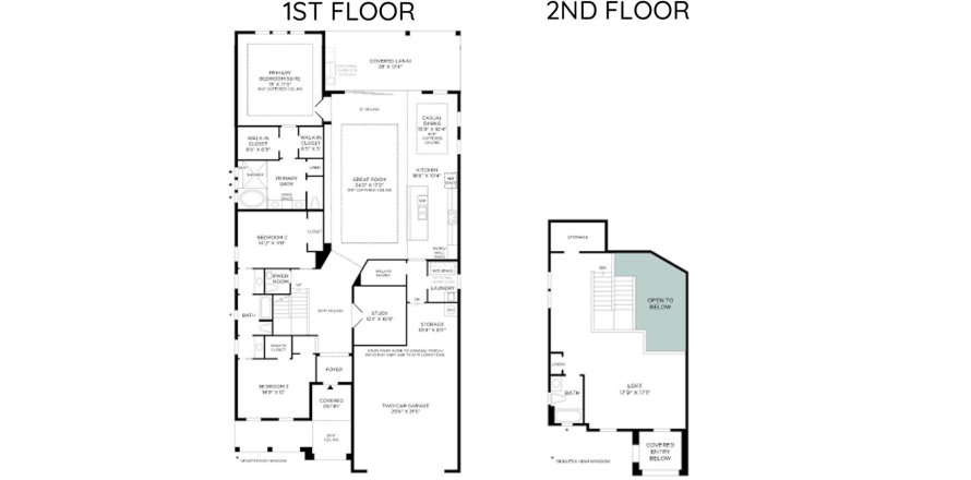 Планировка таунхауса «326SQM CARVER ELITE ANTILLES» 3 спальни в ЖК THE ISLES AT LAKEWOOD RANCH