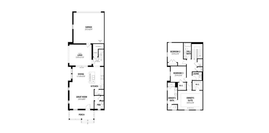 Townhouse floor plan «164SQM», 3 bedrooms in ISLAND VILLAGE - CELEBRATION