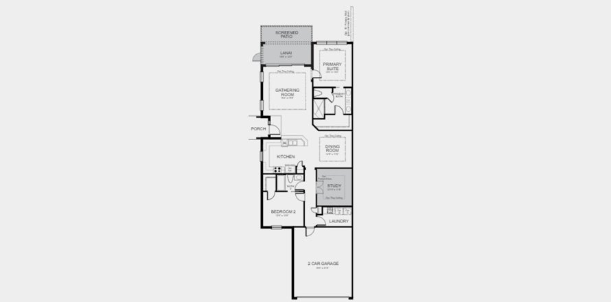Планировка таунхауса «142SQM IBIS» 2 спальни в ЖК ESPLANADE AT AZARIO LAKEWOOD RANCH