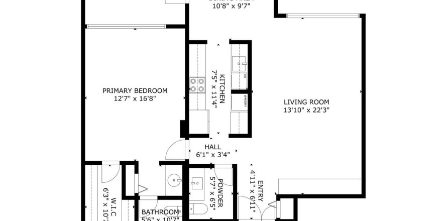 Condominio en Pompano Beach, Florida, 1 dormitorio  № 1159584