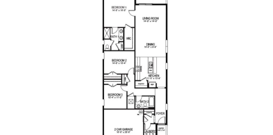 House floor plan «House», 3 bedrooms in Pelham Park