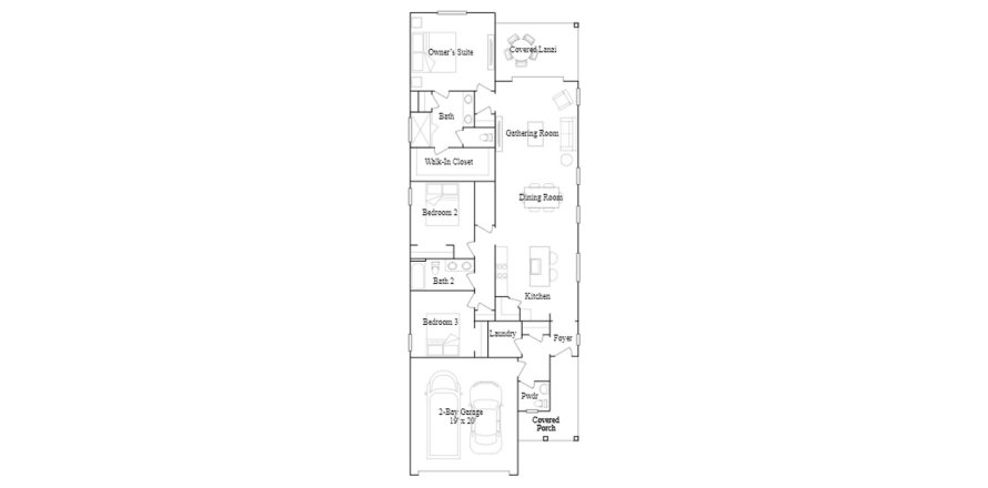 Планировка таунхауса «159SQM ALEXIA» 3 спальни в ЖК BEACHWALK