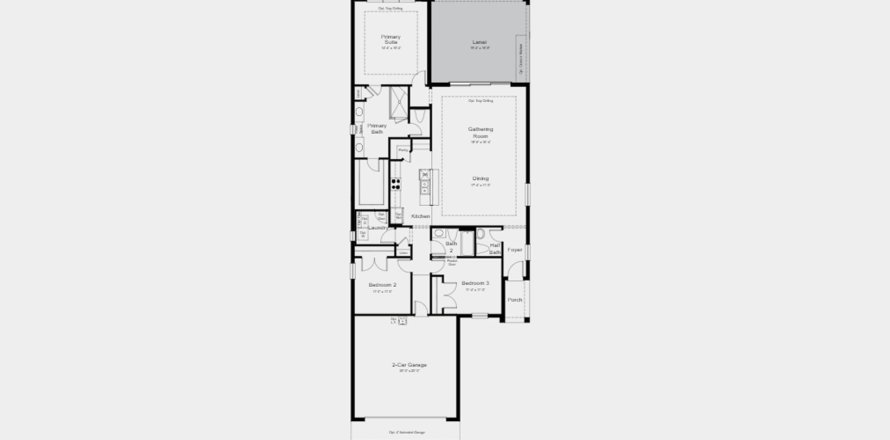 Планировка таунхауса «170SQM MATERA» 3 спальни в ЖК ESPLANADE AT ARTISAN LAKES