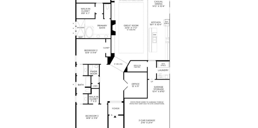 House floor plan «House», 3 bedrooms in Edison - Heritage Collection