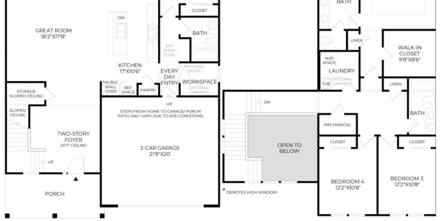 House floor plan «House», 4 bedrooms in Seabrook Village by Toll Brothers