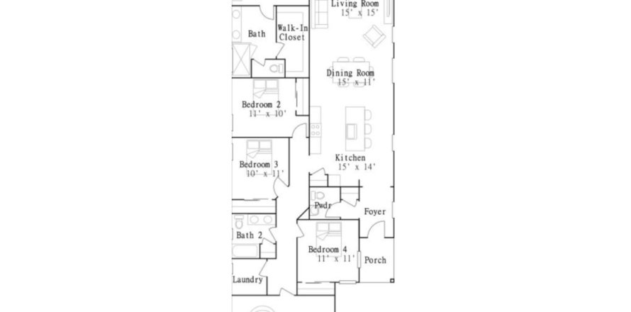 Планировка виллы или дома «House» 4 спальни в ЖК SilverLeaf - SilverFalls 40s at SilverLeaf