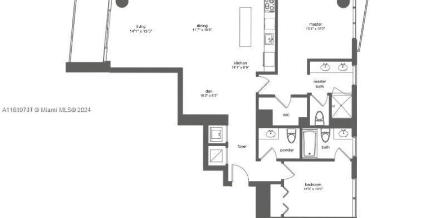 Condominio en Miami, Florida, 2 dormitorios  № 1413535