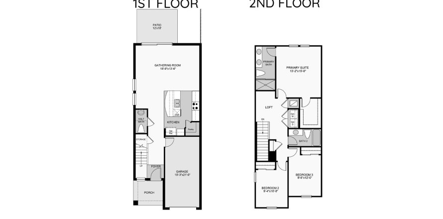 Townhouse floor plan «144SQM MARIGOLD», 3 bedrooms in THE TOWNHOMES AT SKYE RANCH