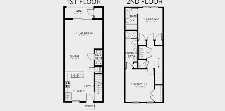 Townhouse floor plan «112SQM IVY», 2 bedrooms in THE TOWNHOMES AT SKYE RANCH