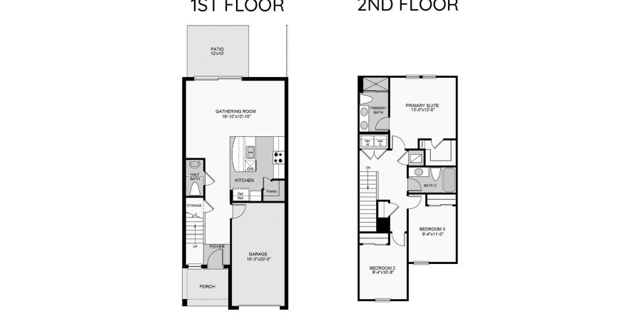 Townhouse floor plan «128SQM JASMINE», 3 bedrooms in THE TOWNHOMES AT SKYE RANCH