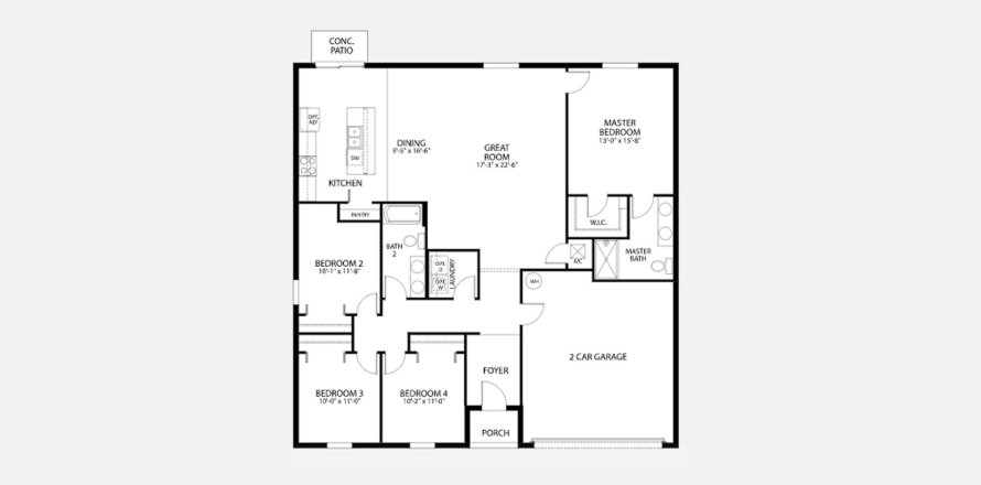 House floor plan «173SQM THE MESQUITE», 4 bedrooms in SPRING HILL