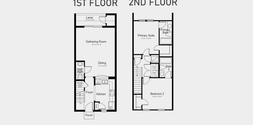 Townhouse floor plan «105SQM ADLER», 2 bedrooms in EDGESTONE AT ARTISAN LAKES