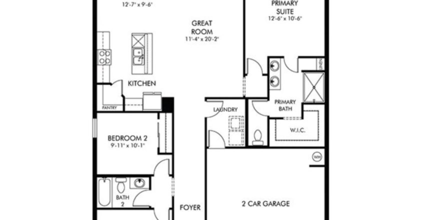 House floor plan «House», 3 bedrooms in Lantana Grove