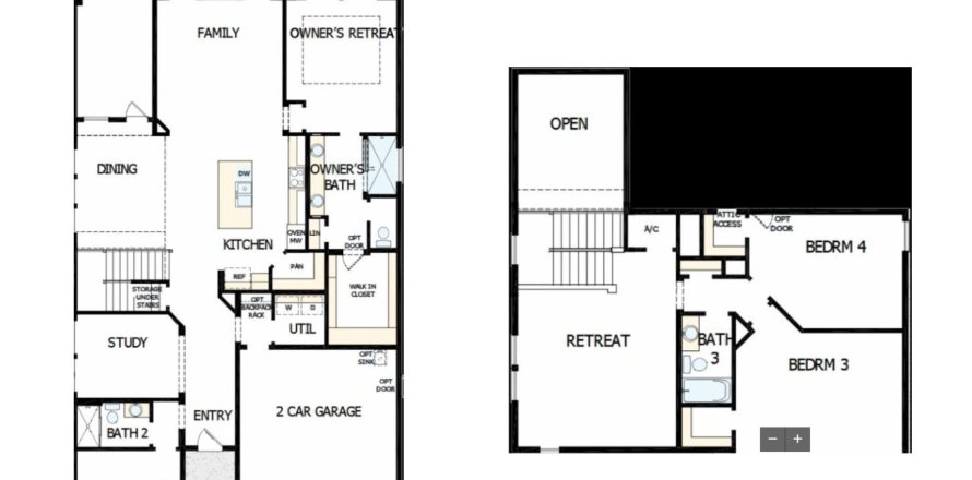 Планировка виллы или дома «House» 4 спальни в ЖК Oak Grove at Silverleaf 50’