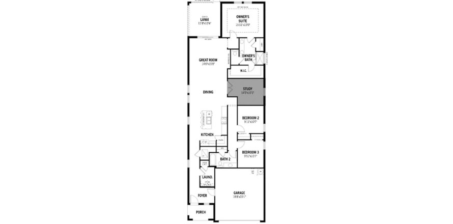Планировка таунхауса «177SQM SEABRANCH» 3 спальни в ЖК SUNSTONE AT WELLEN PARK