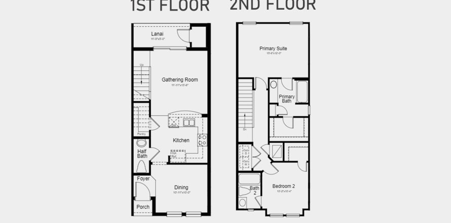 Планировка таунхауса «113SQM CAMILLIA I» 2 спальни в ЖК EDGESTONE AT ARTISAN LAKES