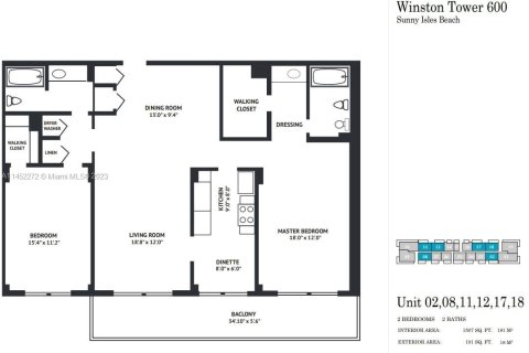 Condominio en alquiler en Sunny Isles Beach, Florida, 2 dormitorios, 140 m2 № 715996 - foto 12