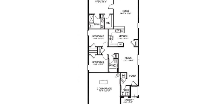 House floor plan «House», 3 bedrooms in Pelham Park