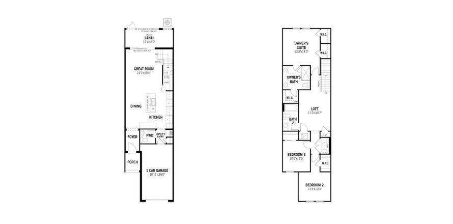 Планировка виллы или дома «156SQM» 3 спальни в ЖК PARKVIEW AT LONG LAKE RANCH