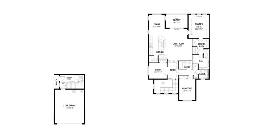 House floor plan «160SQM», 2 bedrooms in ARBORETUM