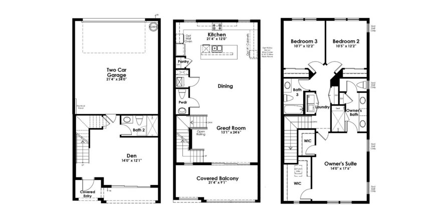 Townhouse floor plan «199SQM», 3 bedrooms in ALTON